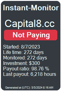 capital8.cc Monitored by Instant-Monitor.com