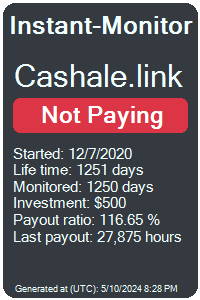 cashale.link Monitored by Instant-Monitor.com