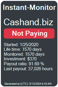 cashand.biz Monitored by Instant-Monitor.com