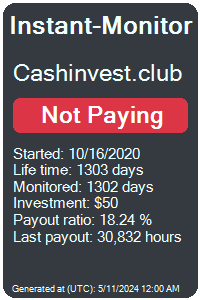 cashinvest.club Monitored by Instant-Monitor.com