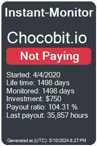 chocobit.io Monitored by Instant-Monitor.com
