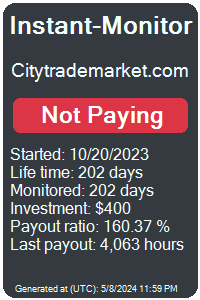 citytrademarket.com Monitored by Instant-Monitor.com