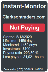 clarksontraders.com Monitored by Instant-Monitor.com