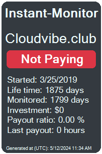 cloudvibe.club Monitored by Instant-Monitor.com