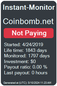 coinbomb.net Monitored by Instant-Monitor.com
