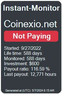 coinexio.net Monitored by Instant-Monitor.com