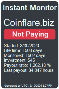 coinflare.biz Monitored by Instant-Monitor.com