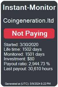 coingeneration.ltd Monitored by Instant-Monitor.com