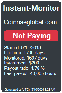coinriseglobal.com Monitored by Instant-Monitor.com