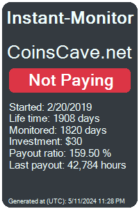coinscave.net Monitored by Instant-Monitor.com
