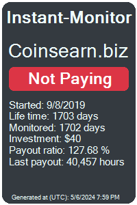 coinsearn.biz Monitored by Instant-Monitor.com