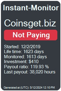 coinsget.biz Monitored by Instant-Monitor.com