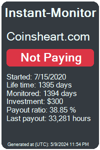coinsheart.com Monitored by Instant-Monitor.com