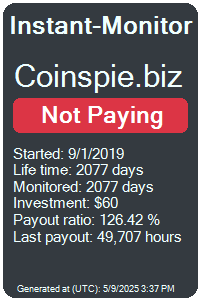 coinspie.biz Monitored by Instant-Monitor.com