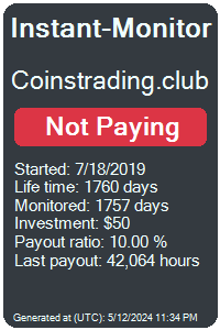 coinstrading.club Monitored by Instant-Monitor.com