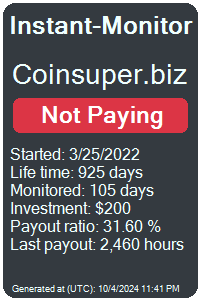 coinsuper.biz Monitored by Instant-Monitor.com