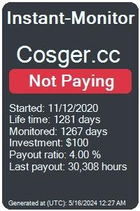 cosger.cc Monitored by Instant-Monitor.com