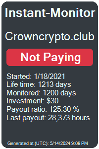 crowncrypto.club Monitored by Instant-Monitor.com