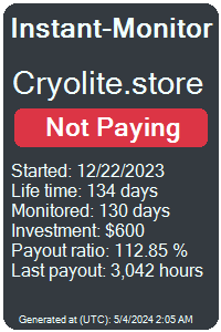 cryolite.store Monitored by Instant-Monitor.com