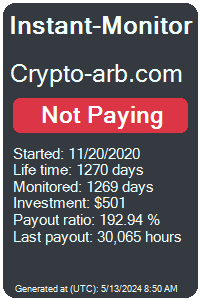 crypto-arb.com Monitored by Instant-Monitor.com