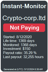 crypto-corp.ltd Monitored by Instant-Monitor.com