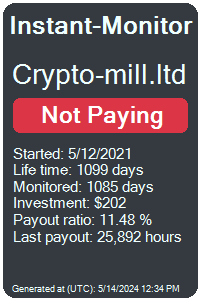 crypto-mill.ltd Monitored by Instant-Monitor.com