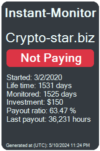 crypto-star.biz Monitored by Instant-Monitor.com