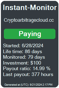 cryptoarbitragecloud.cc Monitored by Instant-Monitor.com