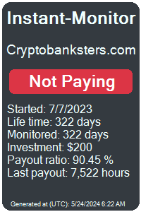 cryptobanksters.com Monitored by Instant-Monitor.com