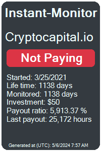 cryptocapital.io Monitored by Instant-Monitor.com