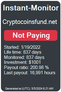 cryptocoinsfund.net Monitored by Instant-Monitor.com