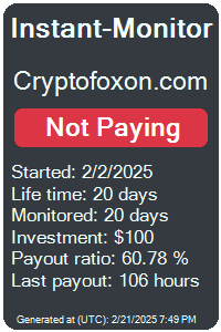 cryptofoxon.com Monitored by Instant-Monitor.com