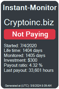 cryptoinc.biz Monitored by Instant-Monitor.com