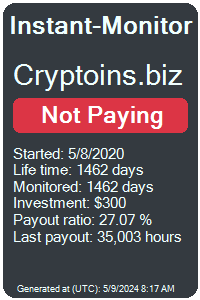 cryptoins.biz Monitored by Instant-Monitor.com