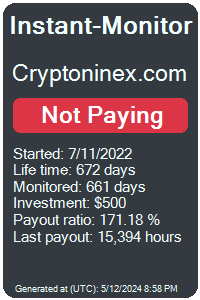 cryptoninex.com Monitored by Instant-Monitor.com