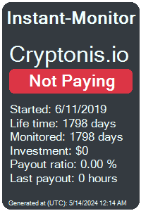 cryptonis.io Monitored by Instant-Monitor.com
