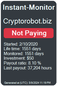 cryptorobot.biz Monitored by Instant-Monitor.com