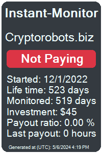 cryptorobots.biz Monitored by Instant-Monitor.com