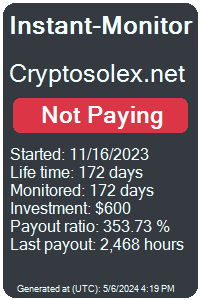 https://instant-monitor.com/Projects/Details/cryptosolex.net