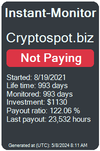cryptospot.biz Monitored by Instant-Monitor.com