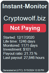 cryptowolf.biz Monitored by Instant-Monitor.com