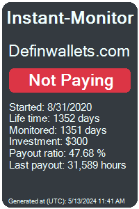 definwallets.com Monitored by Instant-Monitor.com