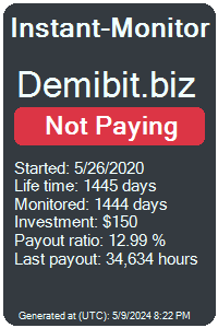 demibit.biz Monitored by Instant-Monitor.com