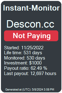 descon.cc Monitored by Instant-Monitor.com