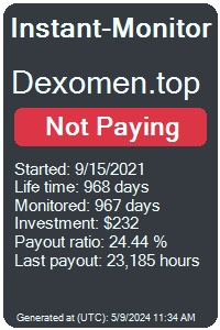 dexomen.top Monitored by Instant-Monitor.com