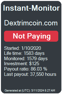 dextrimcoin.com Monitored by Instant-Monitor.com