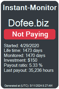 dofee.biz Monitored by Instant-Monitor.com