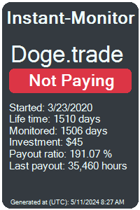 doge.trade Monitored by Instant-Monitor.com