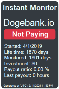 dogebank.io Monitored by Instant-Monitor.com