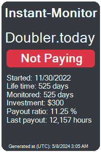 doubler.today Monitored by Instant-Monitor.com